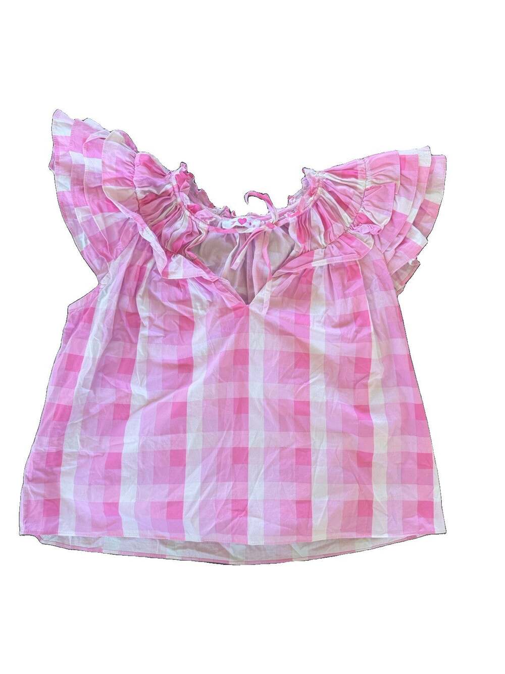 Women’s Buddy Love Medium Gingham Pink Blouse (AY32)